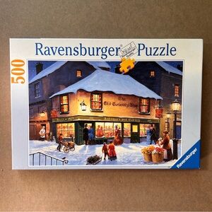 3/$25 Ravensburger Christmas Holiday Winter The Old Curiosity Shop puzzle 500pc